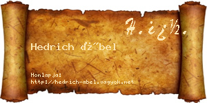 Hedrich Ábel névjegykártya
